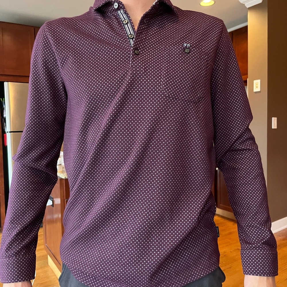 Ted Baker Long Sleeve Polo (Size 4)